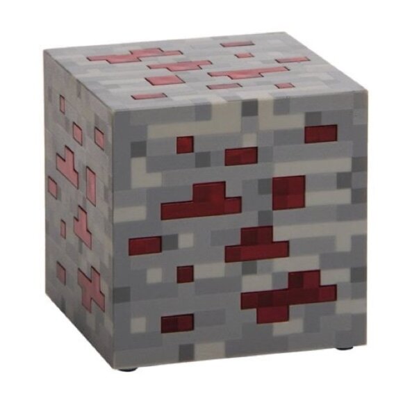 Minecraft Redstone Ore 3” Square Cube Grey Nightlight - Picture 1 of 6